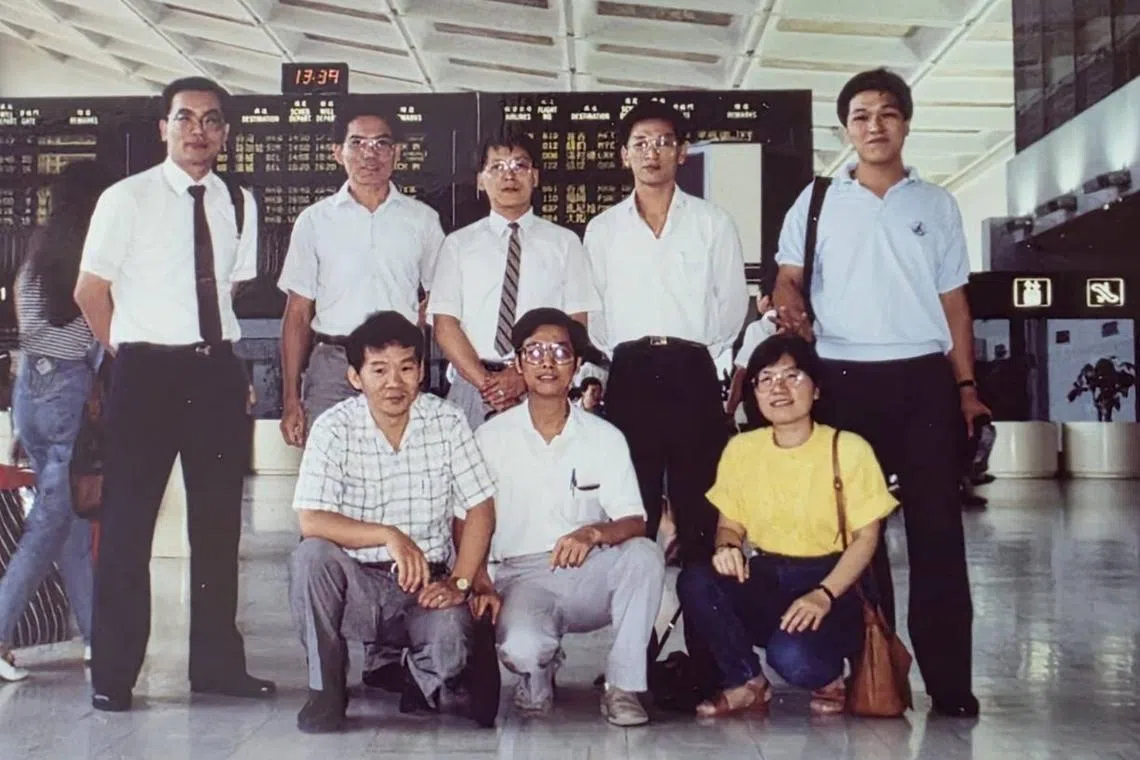 Taipei Metro engineers posing for a photo at Taoyuan International Airport, before their flight to Singapore for an SMRT training programme 