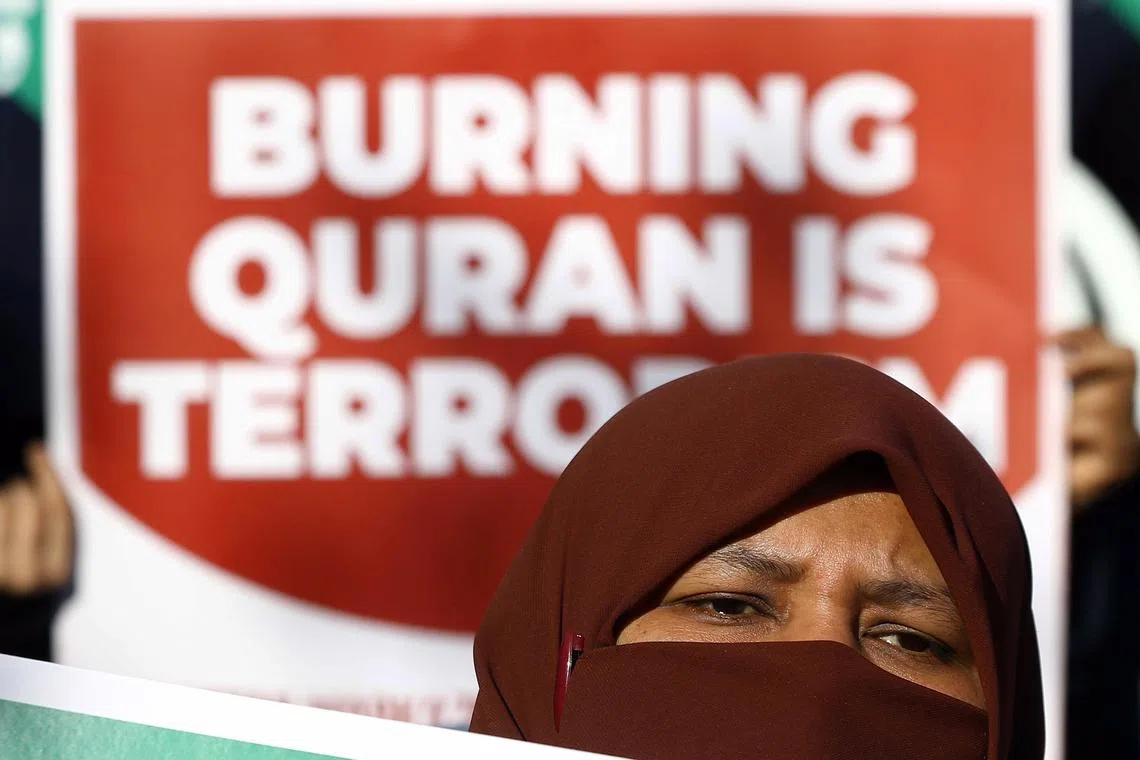 The burning of a Quran in Sweden by a far-right activist spurred anti-Swedish demonstrations in several Muslim countries.