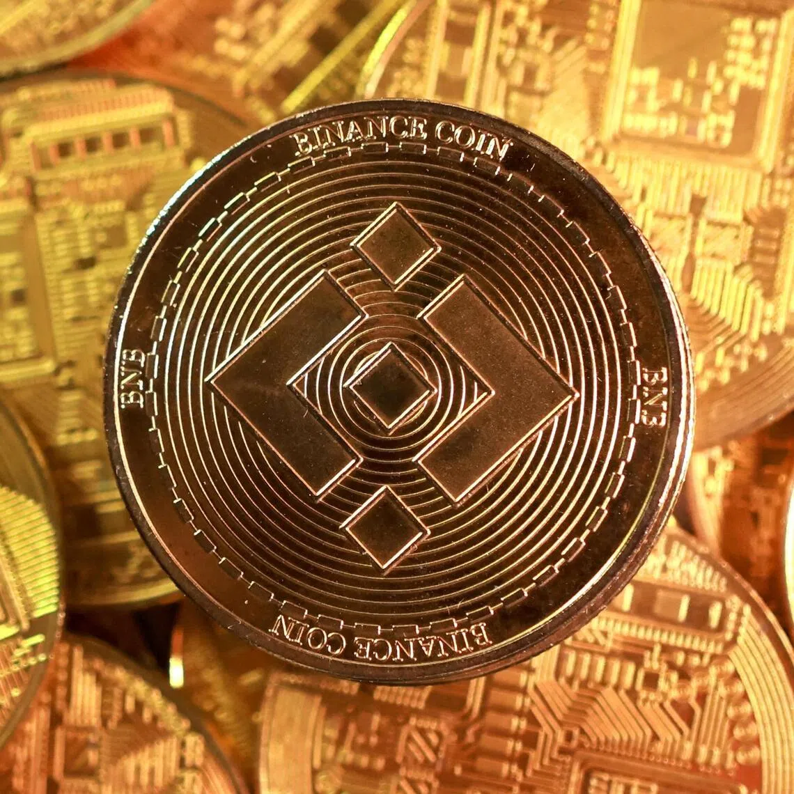 FILE PHOTO: Representations of Binance coin cryptocurrency is seen in this illustration taken September 10, 2025. REUTERS/Dado Ruvic/Illustration/File Photo