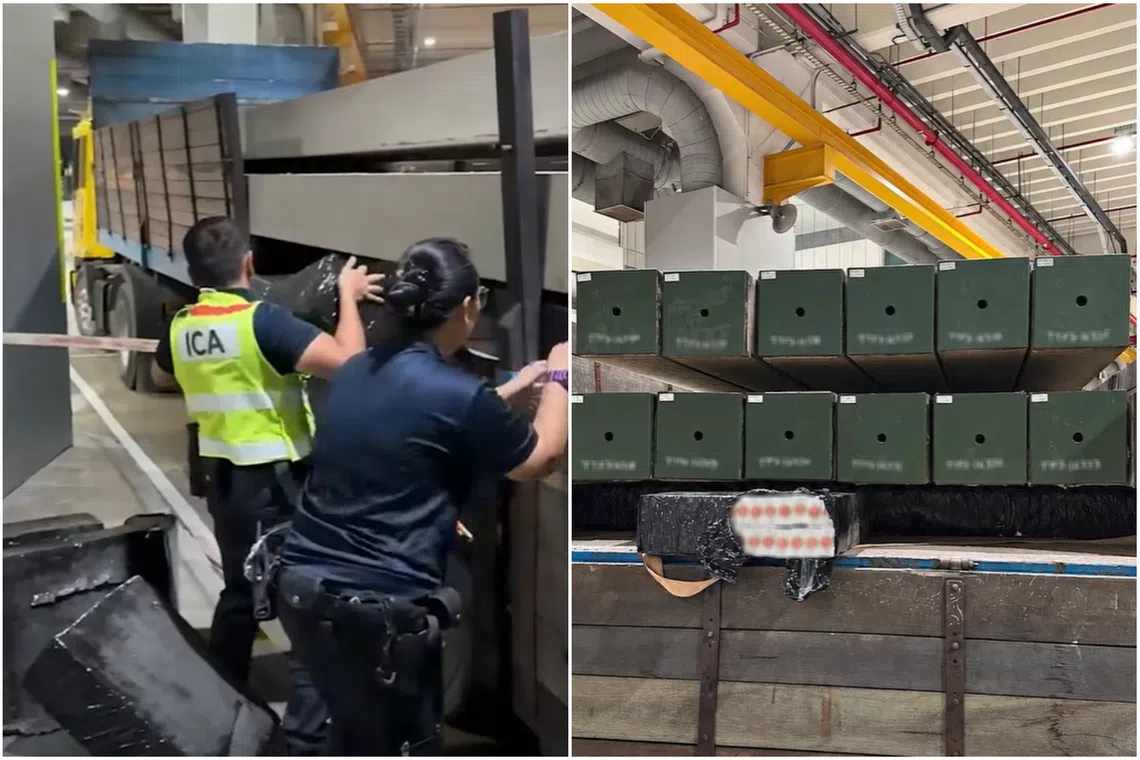 A total of 4,500 cartons of duty-unpaid cigarettes were found underneath the consignment.