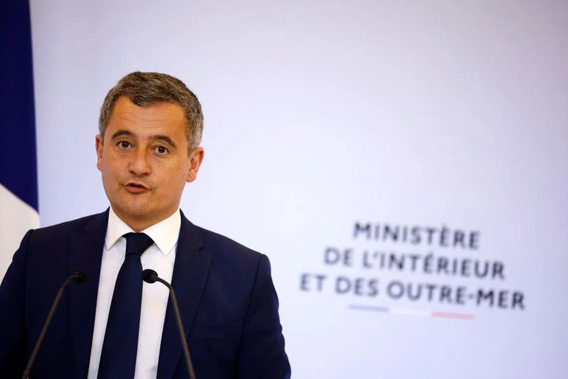 French Interior Minister Gerald Darmanin speaks during a press conference on securing the Olympic torch relay and the Paralympic torch relay for the Paris 2024 Olympics and Paralympics Games, at the Interior Ministry in Paris, France, January 22, 2024. REUTERS/Sarah Meyssonnier