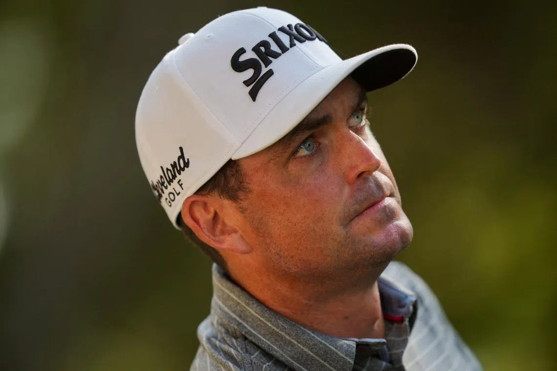 FILE PHOTO: Apr 19, 2024; Hilton Head, South Carolina, USA; Keegan Bradley plays his shot from the 16th tee during the second round of the RBC Heritage golf tournament. Mandatory Credit: Aaron Doster-USA TODAY Sports/File Photo