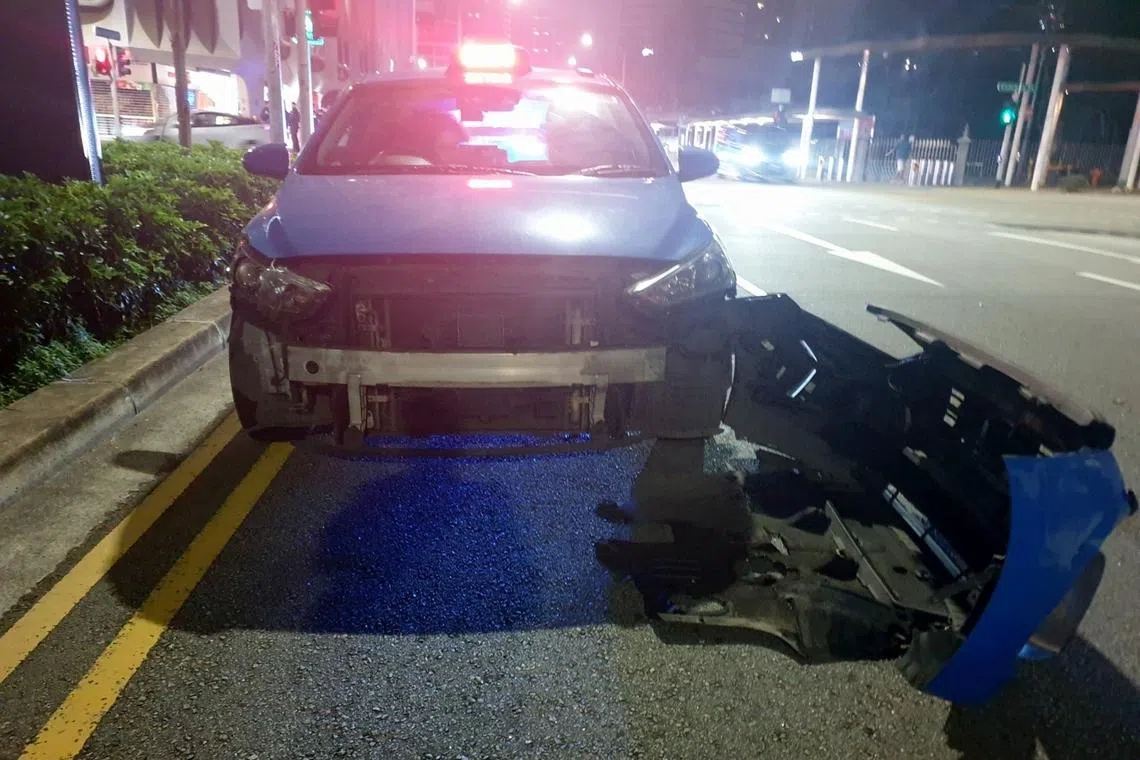 Murali Vigneshwaran Is accused of speeding off and driving against the flow of traffic, before colliding with a taxi, causing its front bumper to fall off.