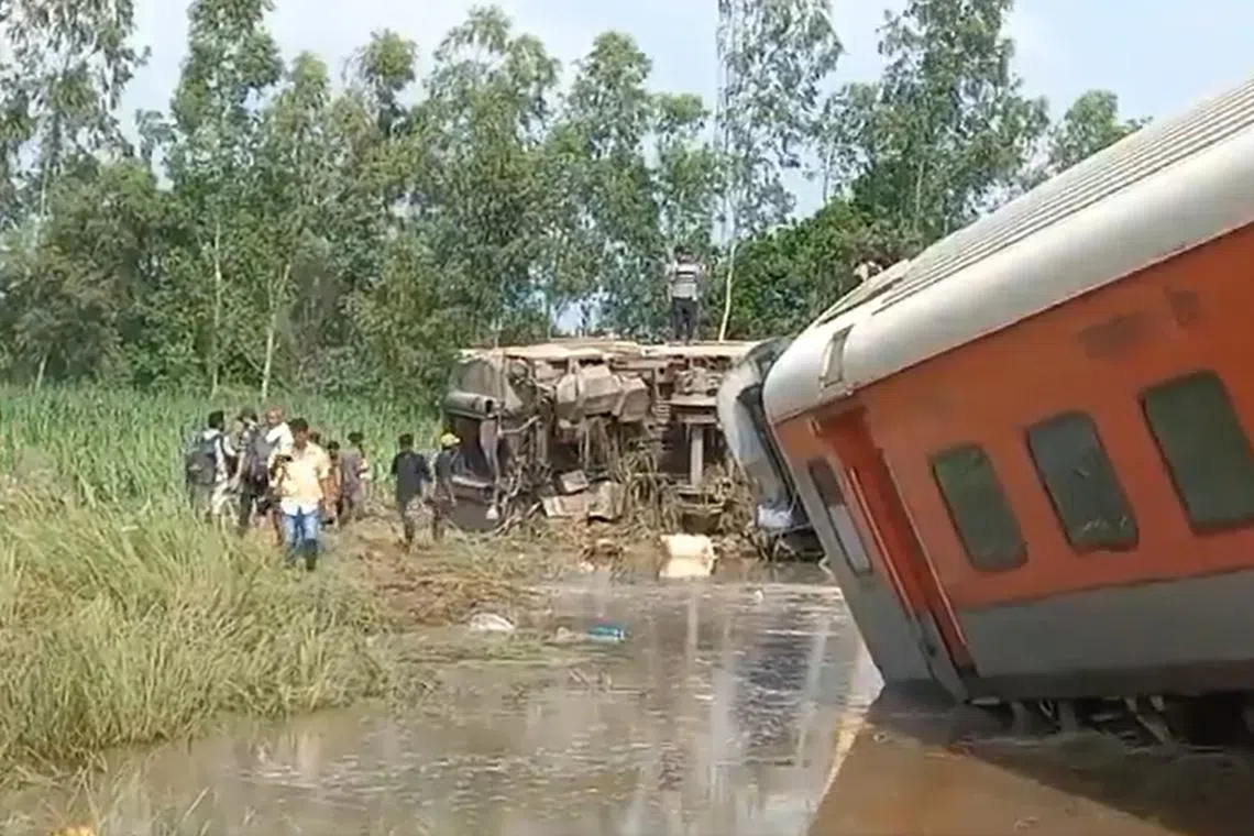 Around five coaches derailed when a passenger train jumped the tracks in India's northern state of Uttar Pradesh.