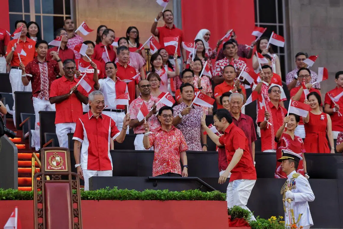 President Tharman, PM Wong attend their first NDP in new roles | The ...