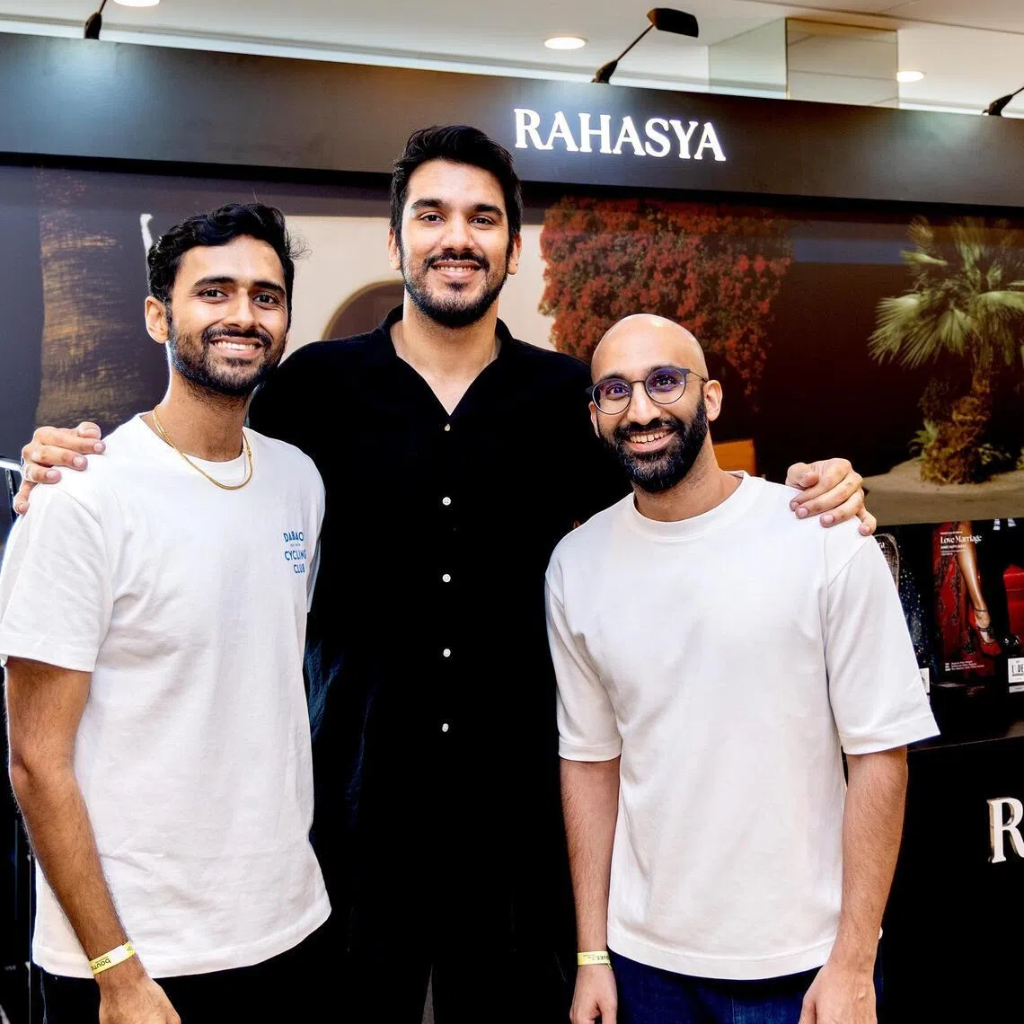 Rahasya founders (from left) Sachit Sood, Utkarsh Vijayvargiya and Sai Pogaru.