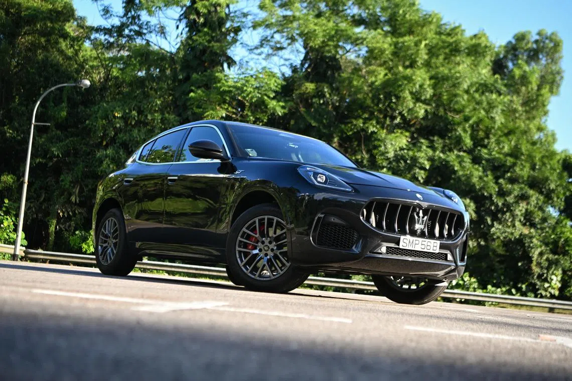 Interior and exterior of the Maserati Grecale on Apr 4, 2023.