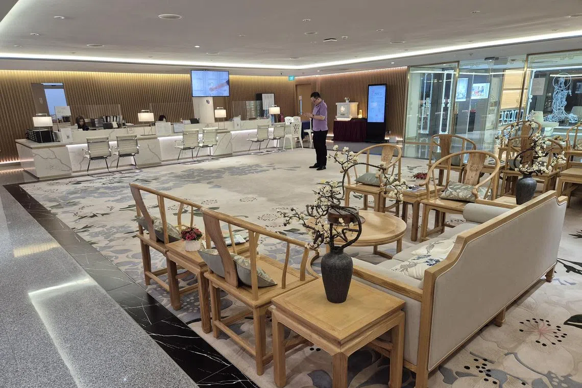 honirvana - A visit to Nirvana Memorial Garden, a private columbarium that houses niches in a condo or hotel-like environment. 
ST PHOTO: HO AI LI