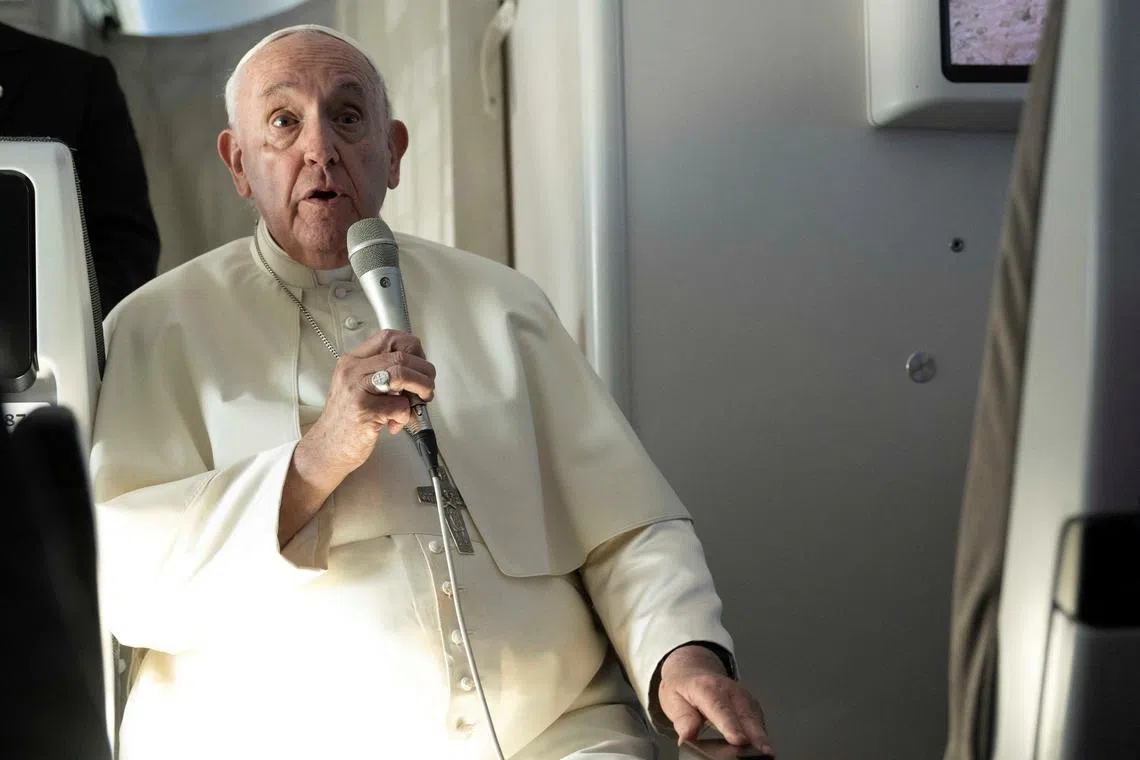 Pope Francis condemned male chauvinism, acknowledging there was still too much of it around the world.