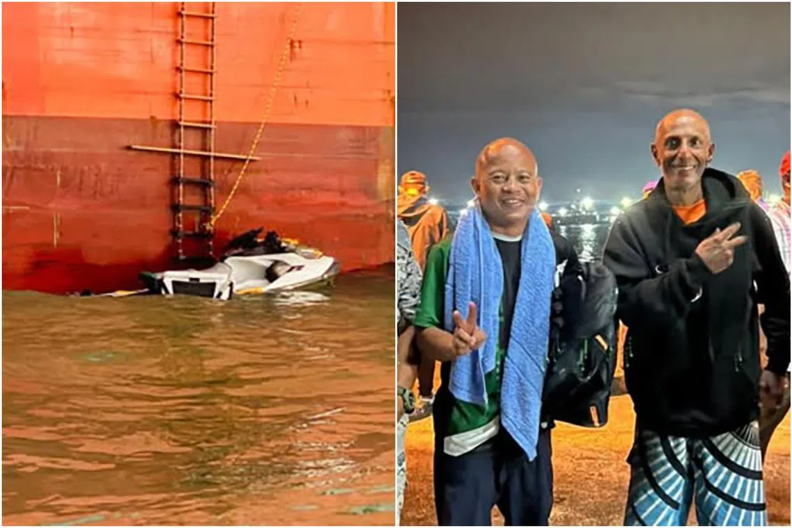 The anglers were rescued by an oil tanker in the waters off Pulau Pintu Gedong on Dec 18.