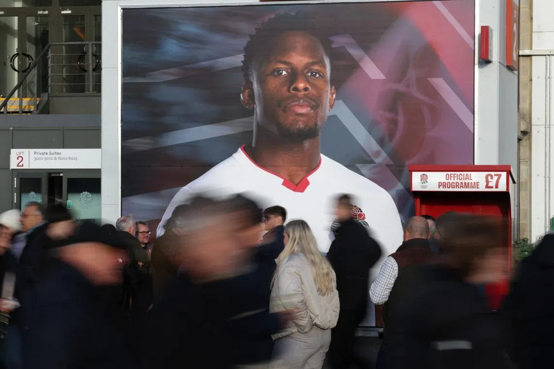 Rugby Union - Autumn Internationals - England v Argentina - Allianz Stadium, Twickenham, London, Britain - November 23, 2025 A mural of England's Maro Itoje is pictured outside the stadium before the match Action Images via Reuters/Paul Childs