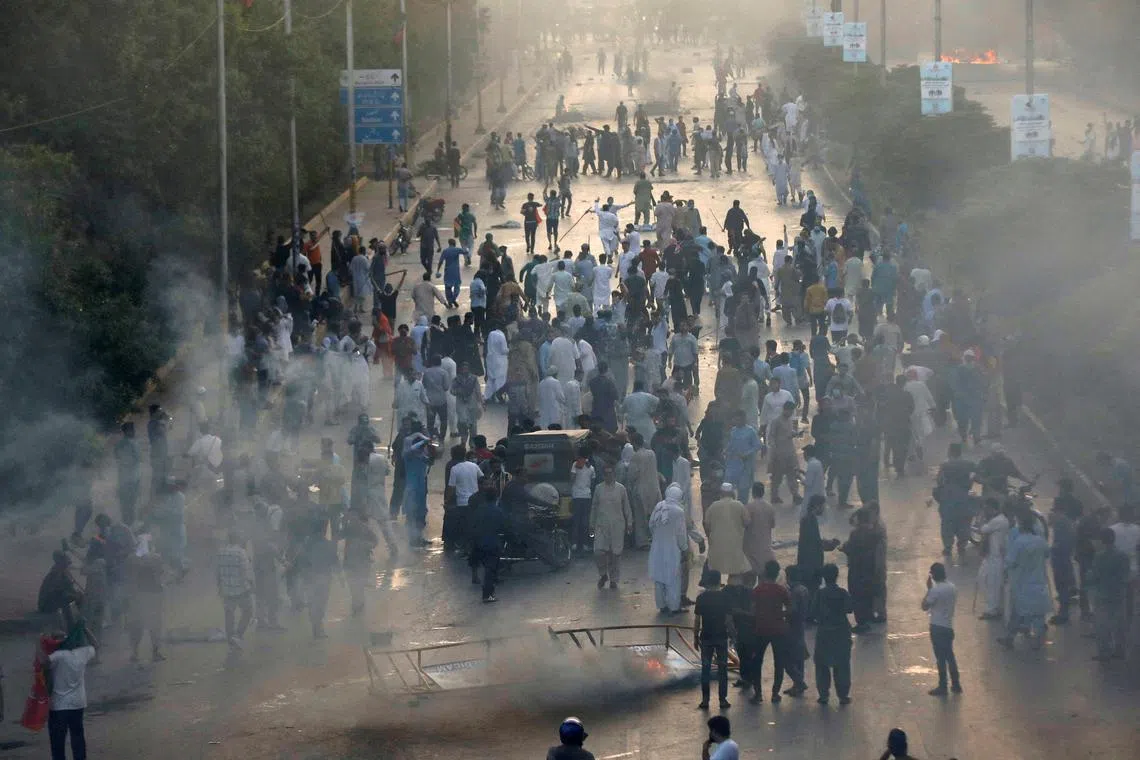 In May, thousands of Khan’s supporters rampaged through military installations across the country and vandalised them.