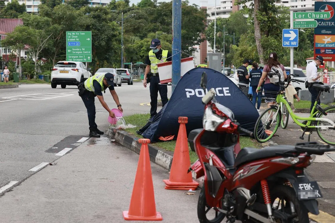 The police said they were alerted to the accident that took place along Lorong Chuan towards Serangoon Garden Way at about 6.20am.
