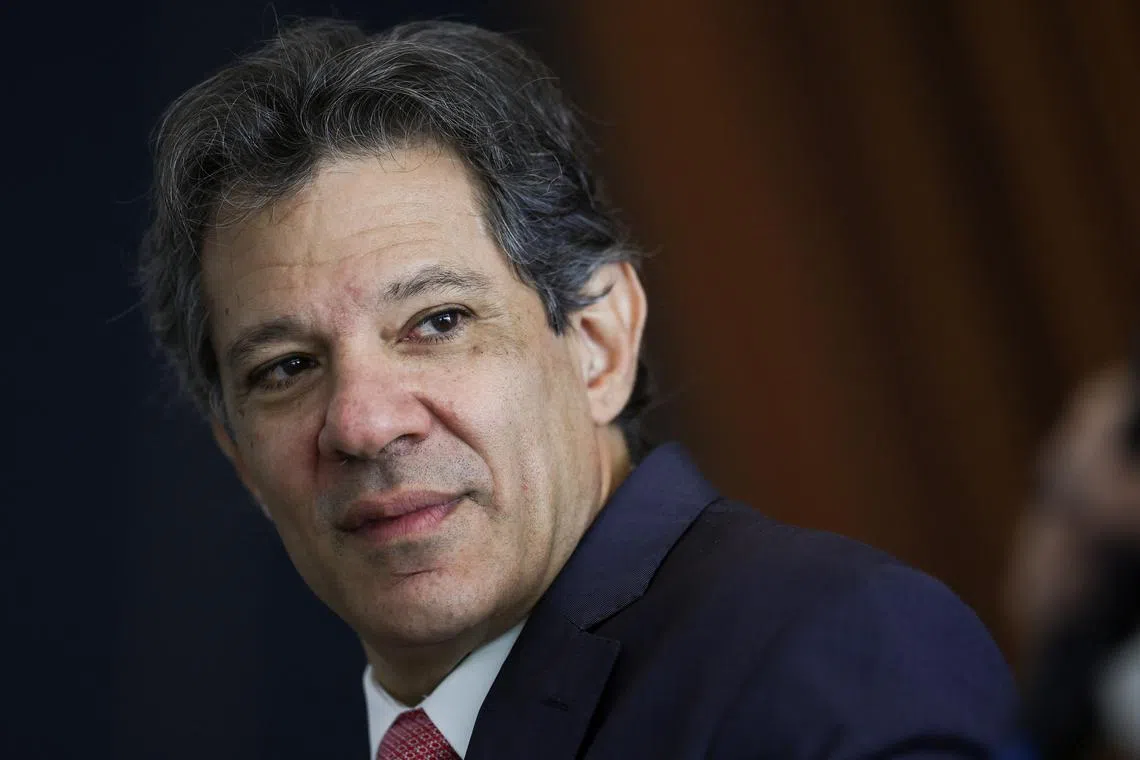 FILE PHOTO: Brazil's Finance Minister Fernando Haddad looks on during a meeting in Brasilia, Brazil, June 3, 2025. REUTERS/Adriano Machado/File Photo