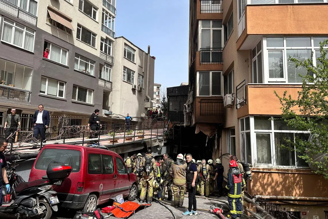 It took hours before firefighters managed to put out the blaze that broke out at a 16-storey residential building in Istanbul.