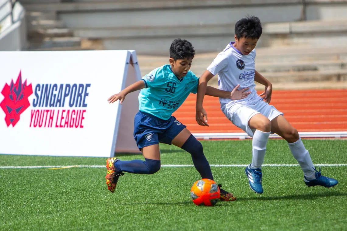 A Singapore Youth League match at the Serangoon stadium between Junior National Development Centre (in blue) and Spanish Soccer Club Asia (White).


Credit: Unleash the Roar!