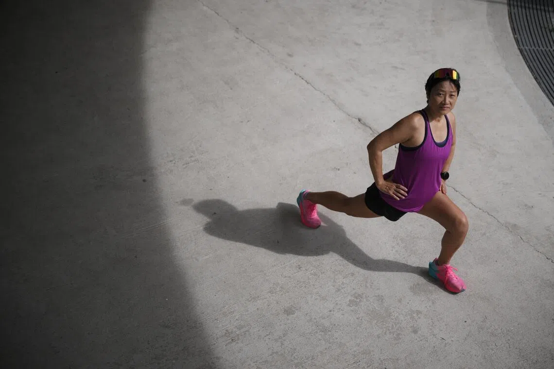 Ms Vivian Chee does not go to extremes when racing because she has a family. 