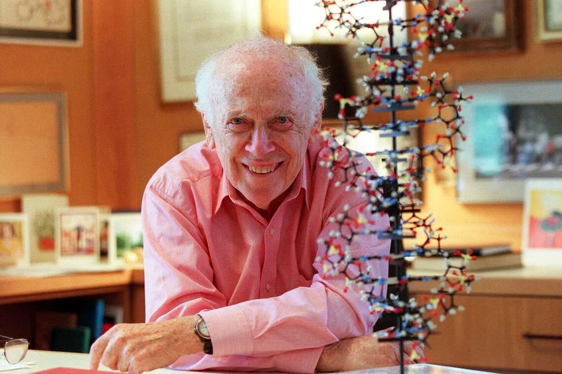 James Watson was co-discoverer of DNA’s double-helix structure, with Francis Crick.