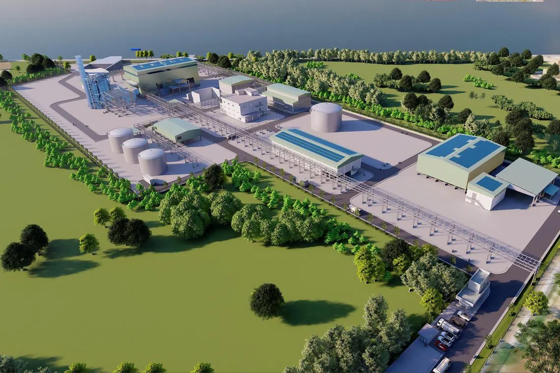 An artist's impression of the new hydrogen-ready Keppel Sakra Cogen Plant, which will be ready by 2026.