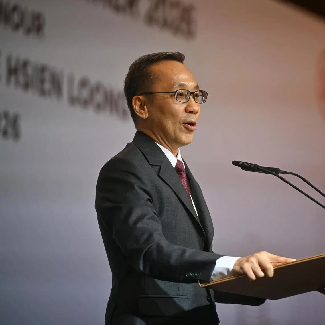 Head of Civil Service (HCS) Mr Chan Heng Kee, speaking at The Administrative Service Dinner 2026 at Marina Bay Sands Expo and Convention Centre, on Apr 21, 2026.