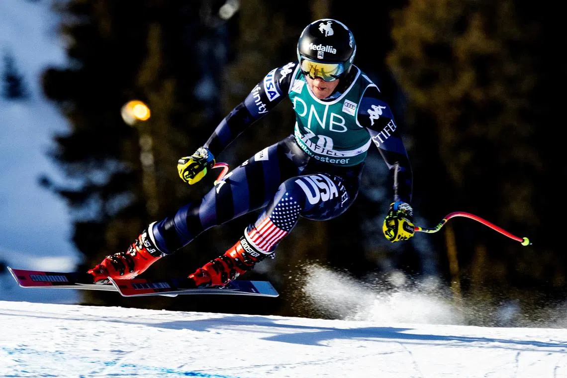 FILE PHOTO: Alpine Skiing - FIS Alpine Ski World Cup - Kvitfjell, Norway - March 2, 2023 Breezy Johnson of the U.S. in action during Women's downhill training Geir Olsen/NTB via REUTERS/File Photo