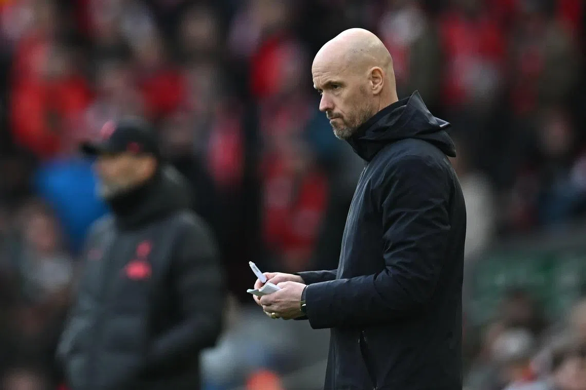 Manchester United manager ten Hag criticised his team after a humiliating 7-0 defeat at rivals Liverpool on Sunday.