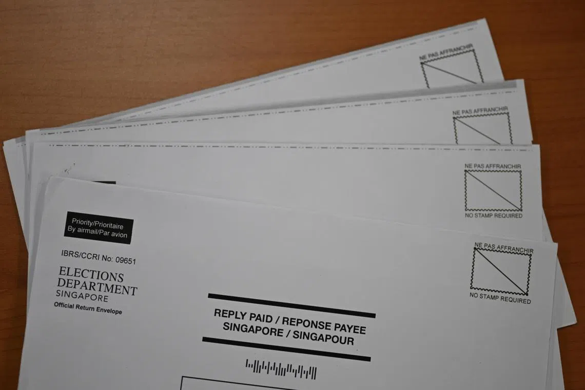 Postal voters have been notified to download their postal ballot paper and return envelope from ELD’s voter services function on its website using the Singpass log-in.