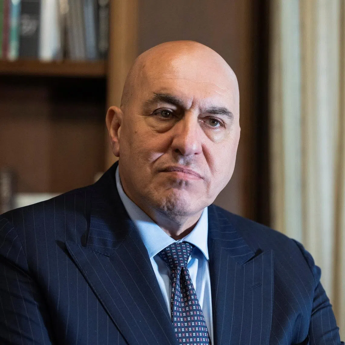 Italy's Defence Minister Guido Crosetto looks on during an interview with Reuters, in Rome, Italy, April 14, 2025. REUTERS/Remo Casilli