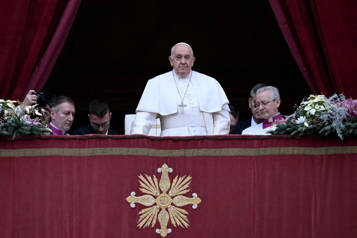 Pope Francis called for an end to conflicts, political, social or military.