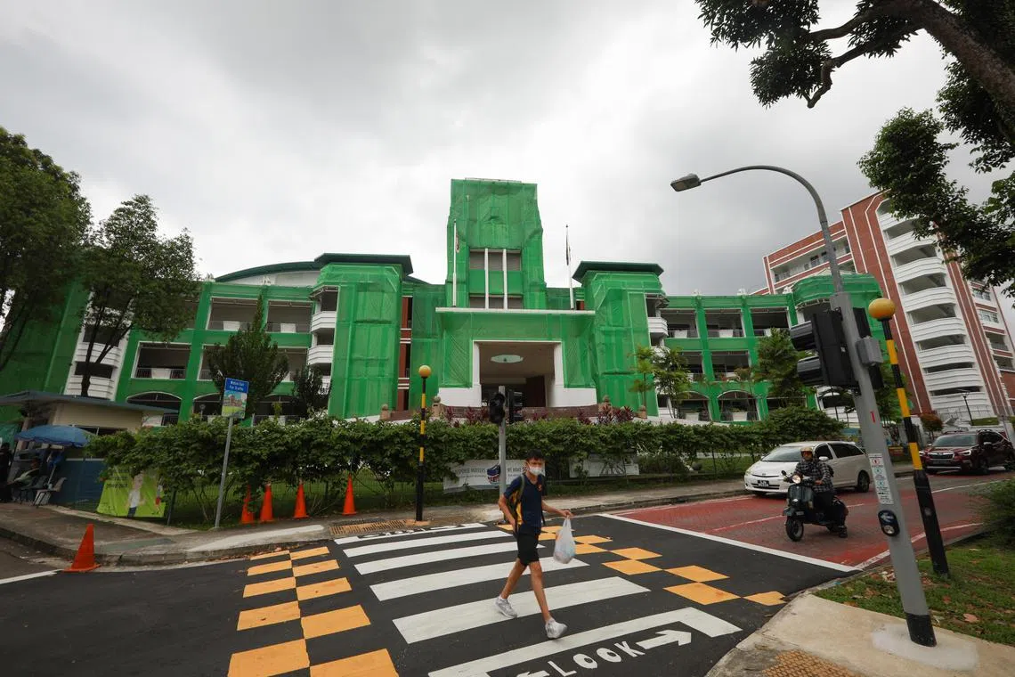 Facade of Anglo-Chinese School (Primary) seen from Barker Road on Feb 9, 2023.

Anglo-Chinese School (Primary) will be moving from its current Barker Road campus to Tengah in 2030 as part of a major effort by the school to be accessible to as many pupils as possible. The new ACS Primary at Tengah, to be located in the west of Singapore, will also accept girls from the same year.

(ST PHOTO: RYAN CHIONG)