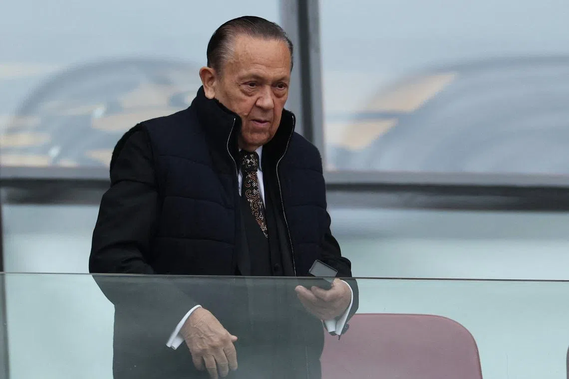 Soccer Football - Premier League - West Ham United v Crystal Palace - London Stadium, London, Britain - September 20, 2025 West Ham United chairman David Sullivan in the stands before the match Action Images via Reuters/John Sibley
