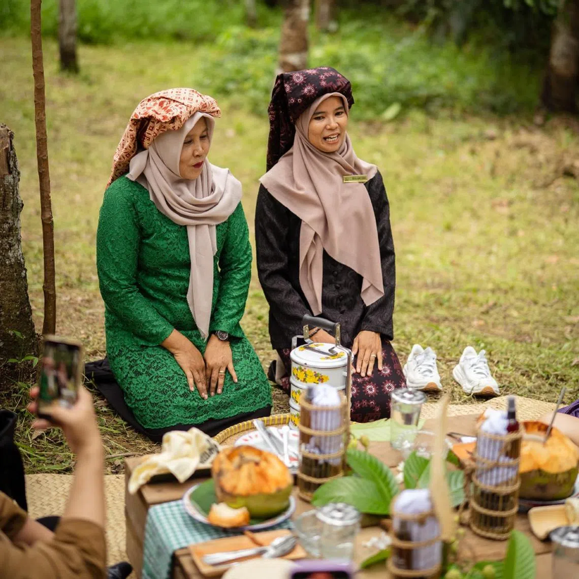 Homecoming fish and pineapple sambal in a feast served by the women of Muaro Jambi.