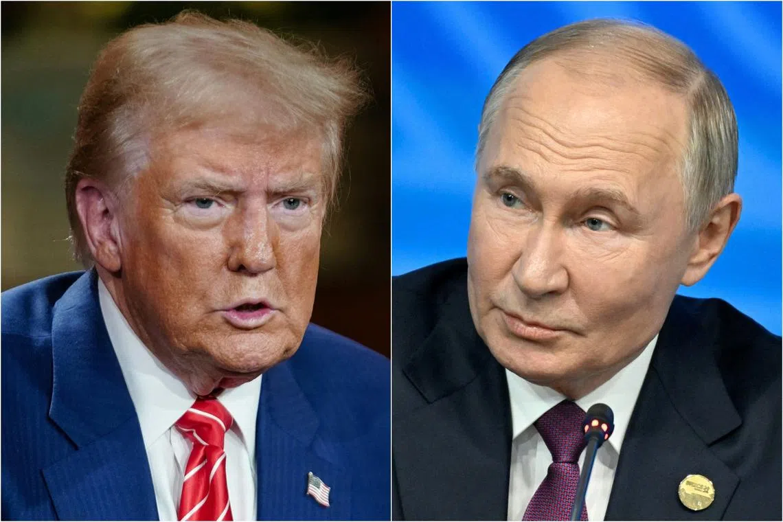 Russian President Vladimir Putin (right) on Nov 7 congratulated Donald Trump on winning the US election.