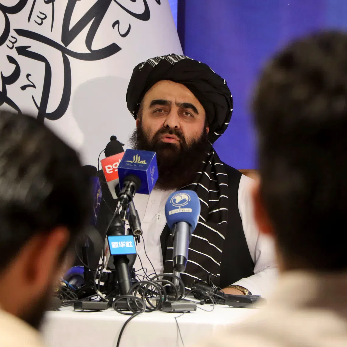 Taliban acting Foreign Minister Amir Khan Muttaqi speaks during a news conference in Kabul Afghanistan September 14, 2021. Picture taken September 14, 2021.REUTERS/Stringer