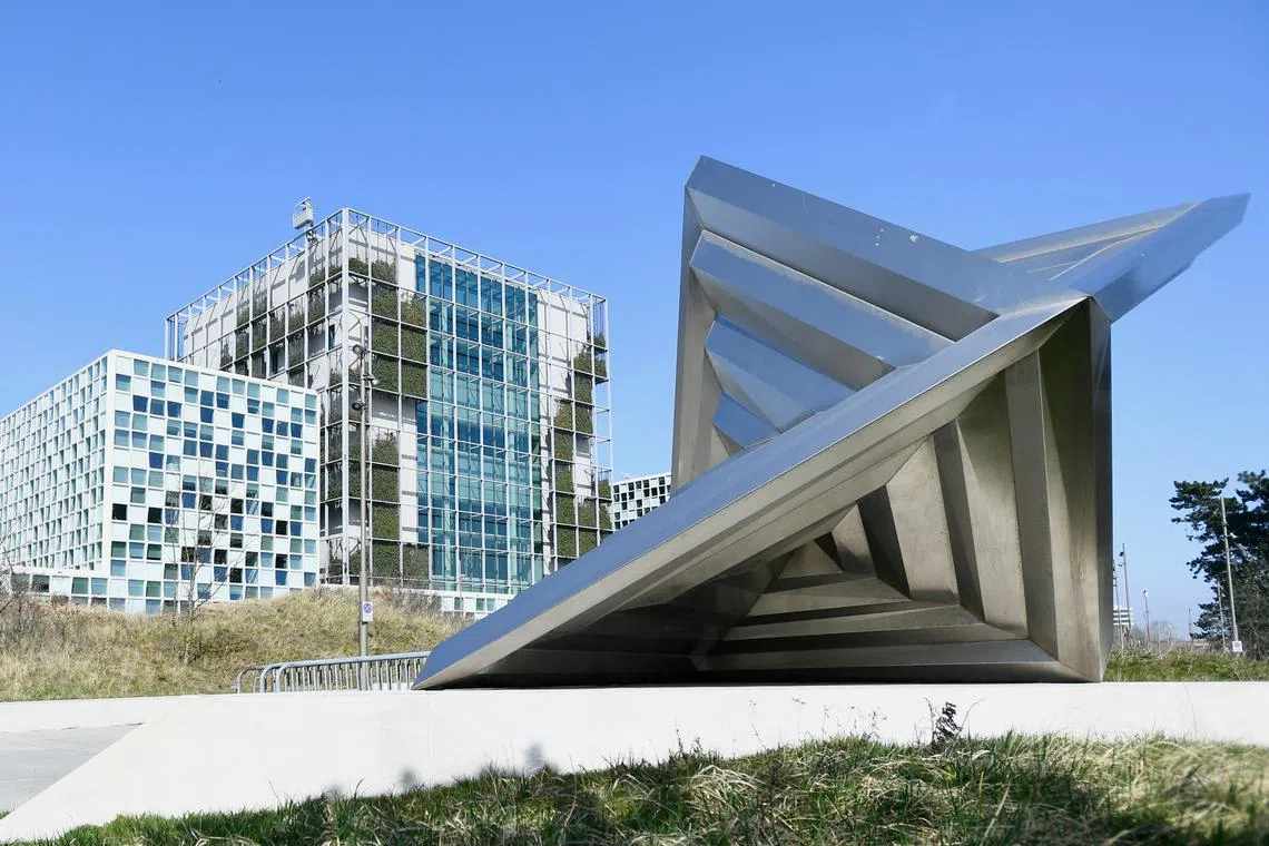 FILE PHOTO: An exterior view of the International Criminal Court in the Hague, Netherlands, March 31, 2021. REUTERS/Piroschka van de Wouw/File Photo