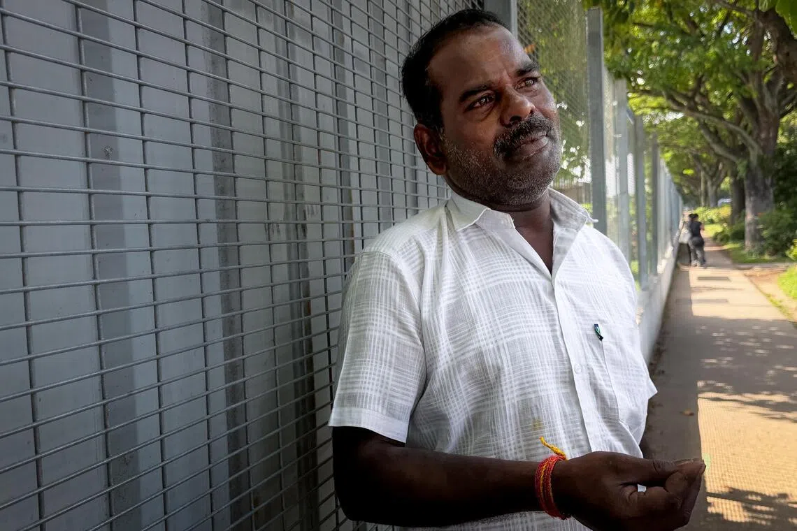 Kandha Samy Ragupathy at a foreign worker dormitory in Tuas on June 26. The Indian national is among 400 workers affected by by months of unpaid wages.