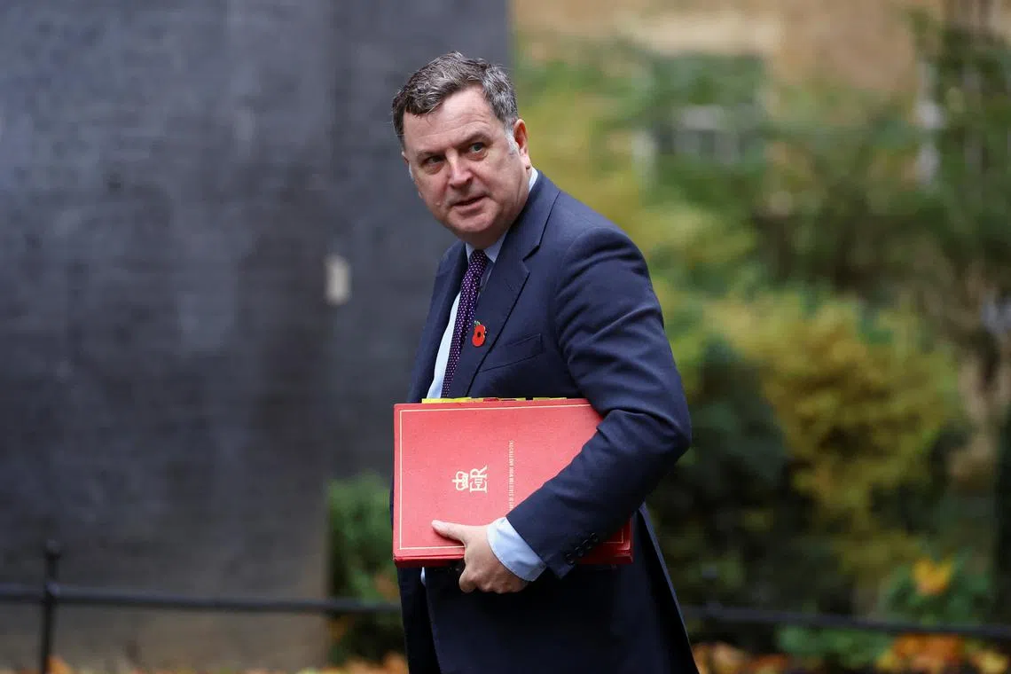 FILE PHOTO: British Secretary of State for Work and Pensions Mel Stride walks outside Number 10 Downing Street, in London, Britain November 1, 2022. REUTERS/Hannah McKay/File Photo