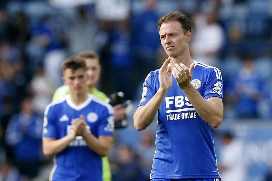 Leicester City's Jonny Evans looks dejected after being relegated from the Premier League.