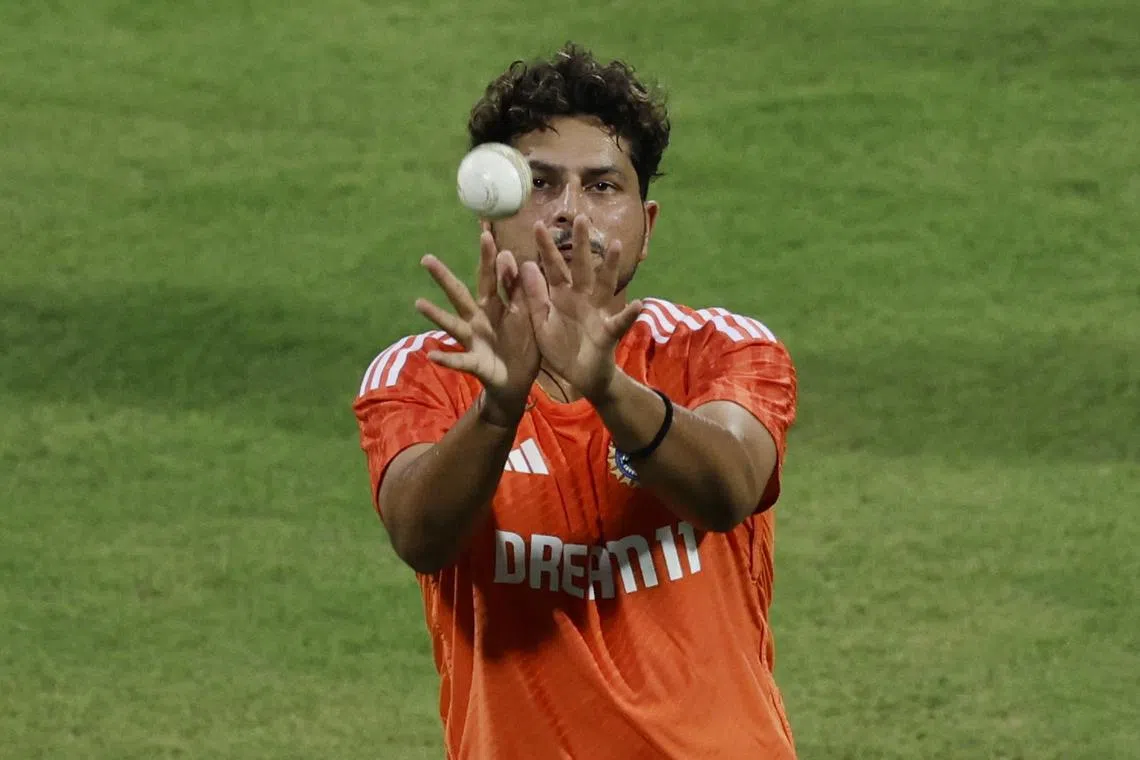 FILE PHOTO: Cricket - ICC Cricket World Cup 2023 - Semi-Final - India Practice - Wankhede Stadium, Mumbai, India - November 14, 2023 India's Kuldeep Yadav during practice REUTERS/Adnan Abidi/File Photo