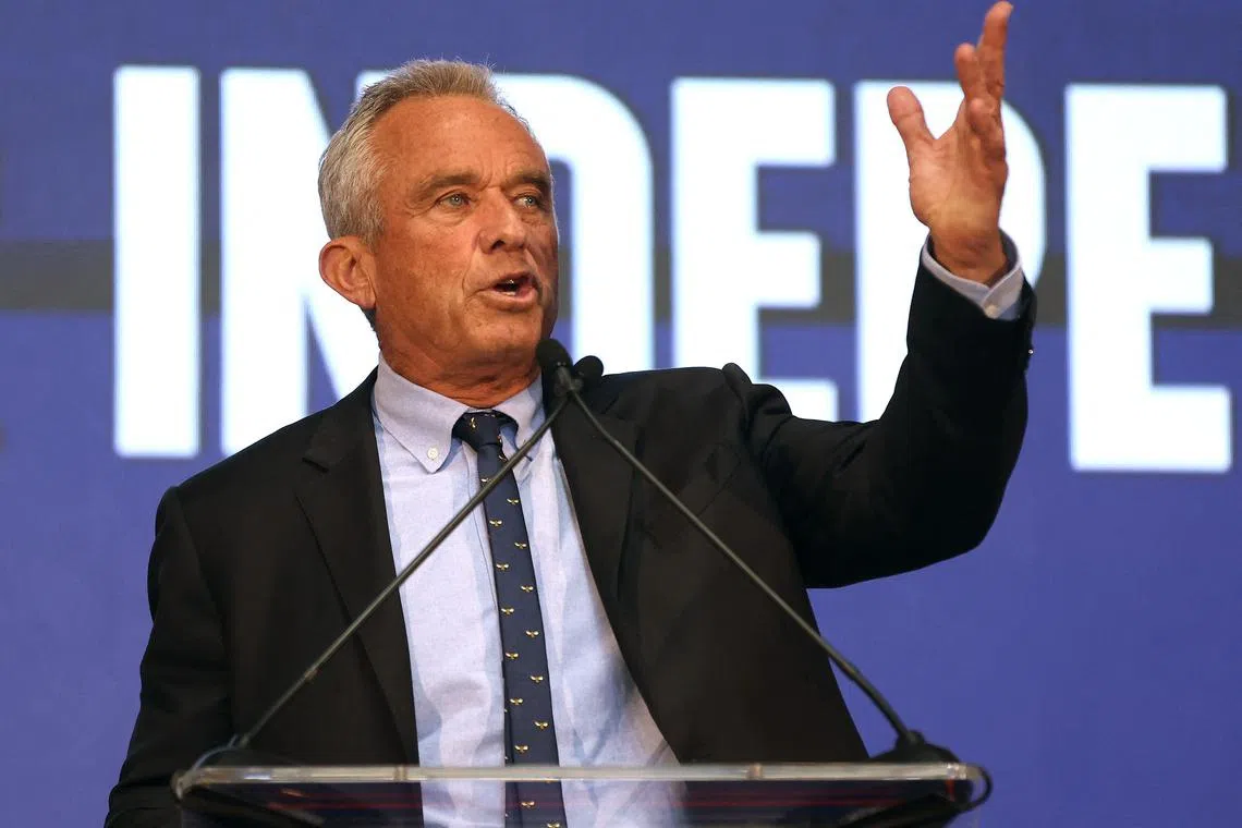 Independent presidential candidate Robert Kennedy Jr speaks during a campaign event on March 26, 2024 in Oakland, California.
