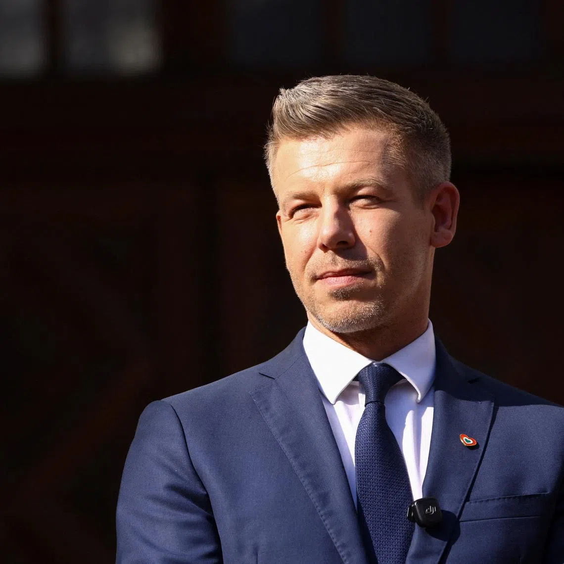 Hungarian Prime Minister Peter Magyar looks on at a meeting with Polish Prime Minister Donald Tusk during his first official visit to the country, in Gdansk, Poland, May 20, 2026. REUTERS/Lukasz Glowala