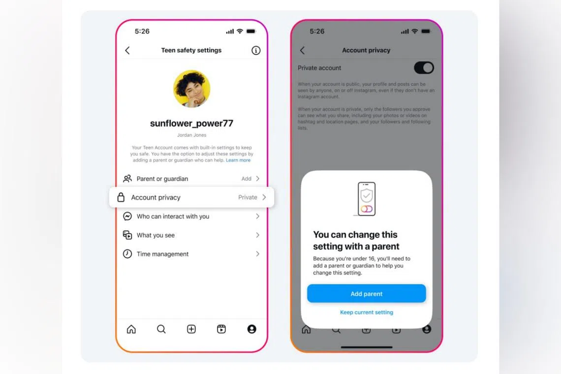 Users who are under 16 will need their parent's approval to change their account privacy settings, which will be set to private by default.