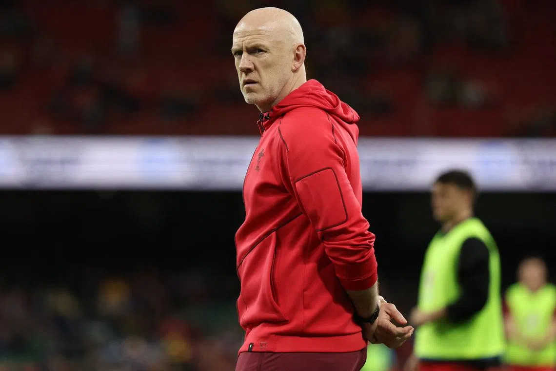 Rugby Union - Six Nations Championship - Wales v Scotland - Principality Stadium, Cardiff, Wales, Britain - February 21, 2026 Wales head coach Steve Tandy during the warm up before the match. REUTERS/Cat Goryn