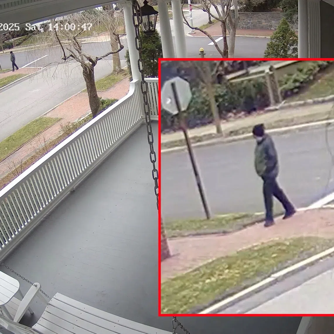 The person of interest in connection with the December 13, 2025 shooting at Brown University, in Providence, Rhode Island, U.S., walks in a screengrab from video released by the Providence Police. Providence Police/via REUTERS