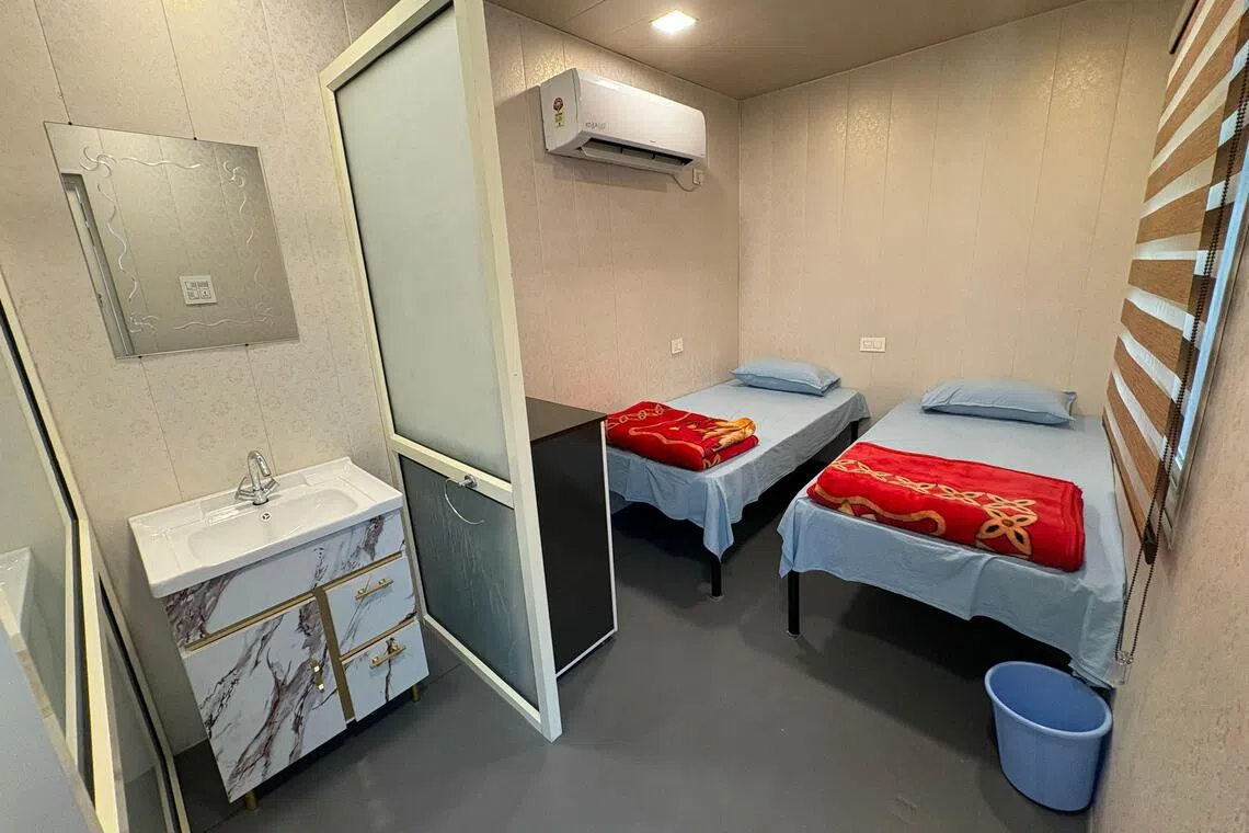 This photo shows a cabin designed to replicate accommodation in Japan for India’s athletes who will be competing in the Asian Games.