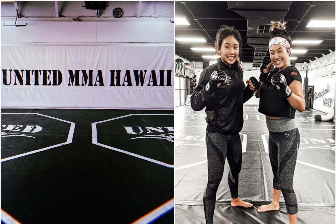  The late Victoria Lee (left) with sister Angela trained in the family-owned United MMA Hawaii Gym in Waipahu. 