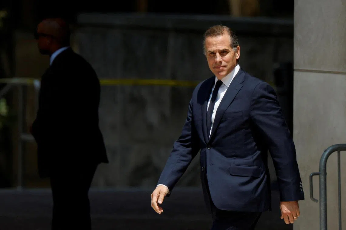 FILE PHOTO: Hunter Biden, son of U.S. President Joe Biden, departs federal court after a  plea hearing on two misdemeanor charges of willfully failing to pay income taxes in Wilmington, Delaware, U.S. July 26, 2023. REUTERS/Jonathan Ernst/File Photo