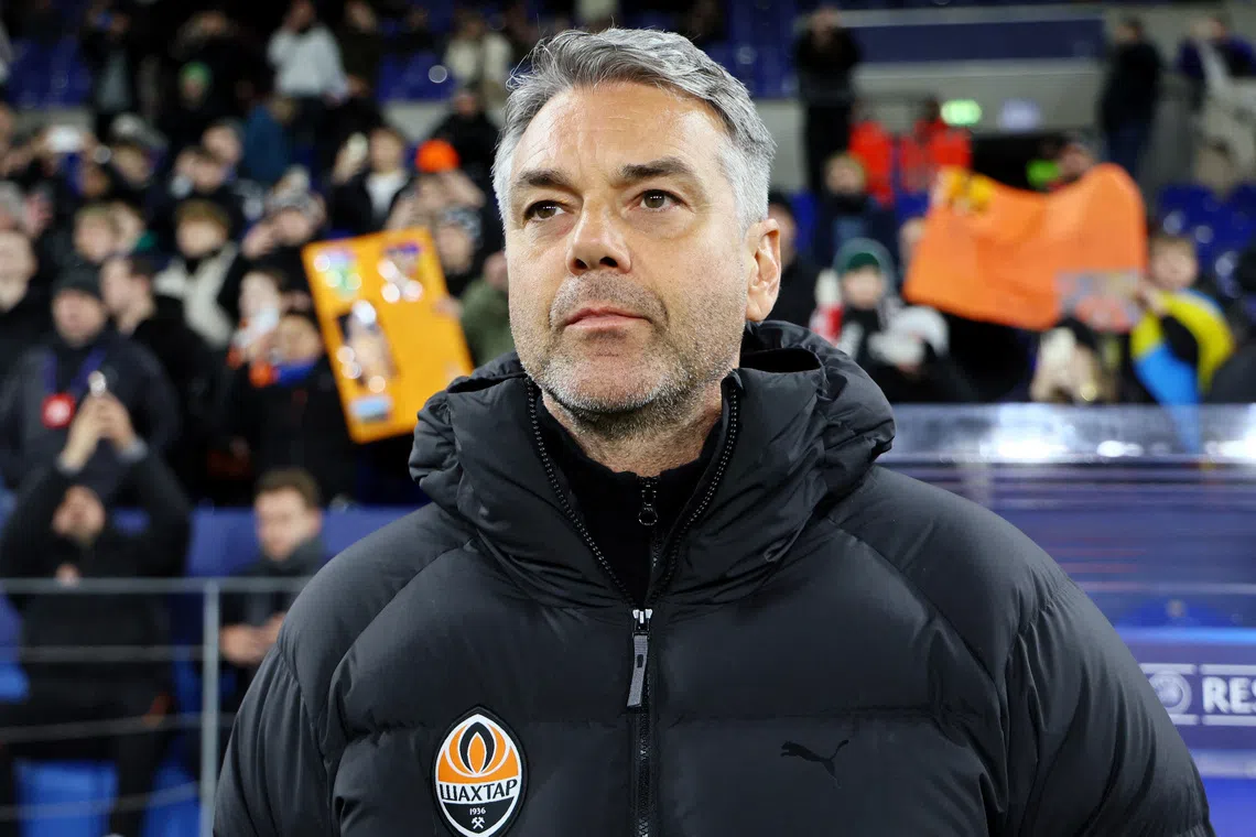 Soccer Football - Champions League - Shakhtar Donetsk v Brest - Veltins Arena, Gelsenkirchen, Germany - January 22, 2025 Shakhtar Donetsk coach Marino Pusic before the match REUTERS/Wolfgang Rattay