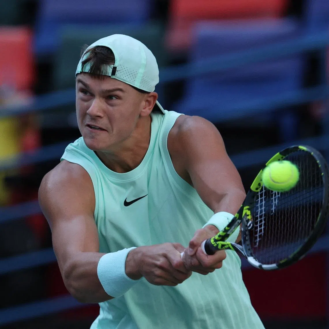 Tennis - ATP Masters 1000 - Shanghai Masters - Qizhong Forest Sports City Arena, Shanghai, China - October 9, 2025 Denmark's Holger Rune in action during his quarter final match against Monaco's Valentin Vacherot REUTERS/Go Nakamura/File Photo