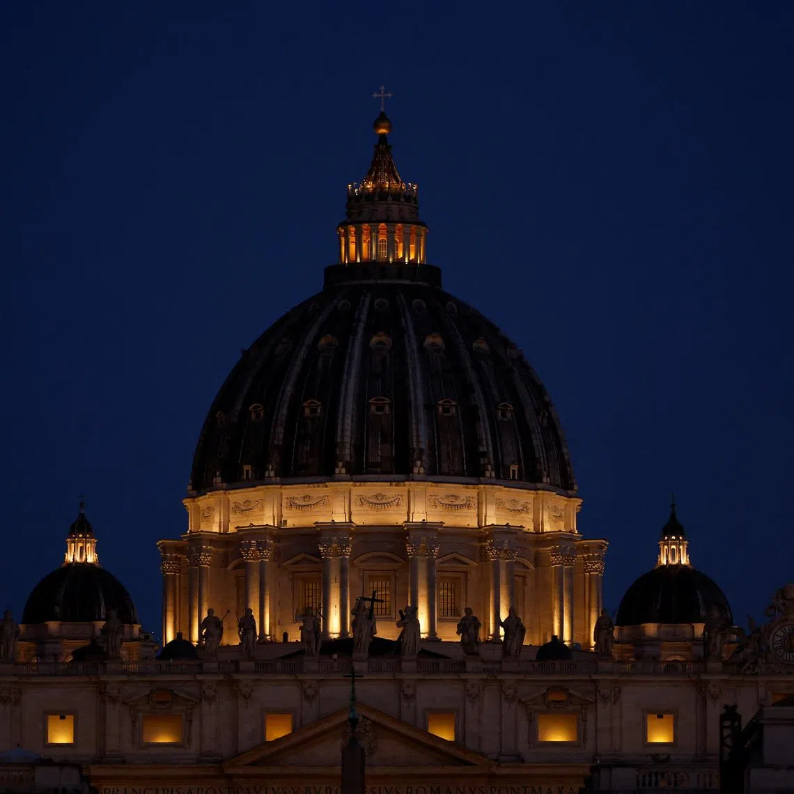 A view shows St. Peter's Basilica as seen from Rome, Italy, May 18, 2025.  REUTERS/Darrin Zammit Lupi